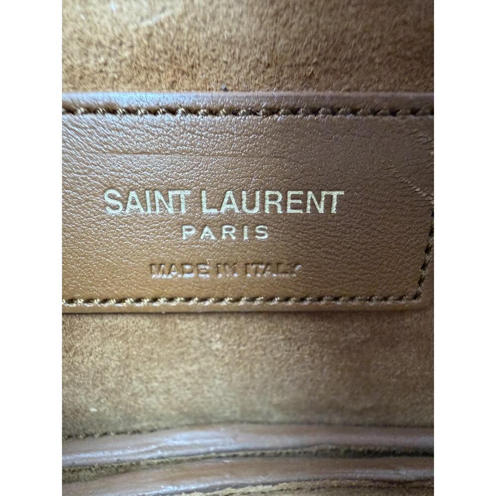 Saint Laurent Dylan Shoulder Bag Small in Brown Suede and Gold-Tone Hardware - Picture 14 of 15